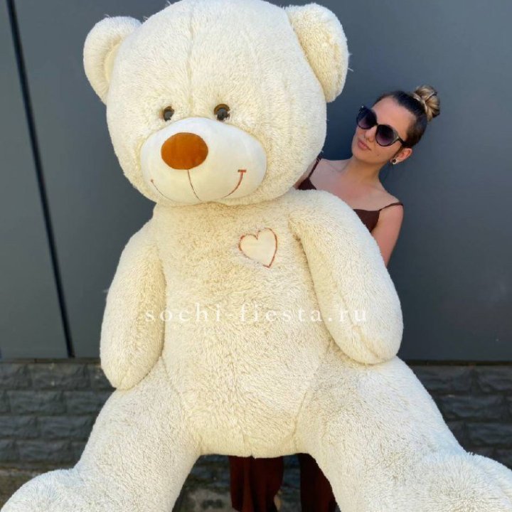 Белый плюшевый мишка большой в Подольске