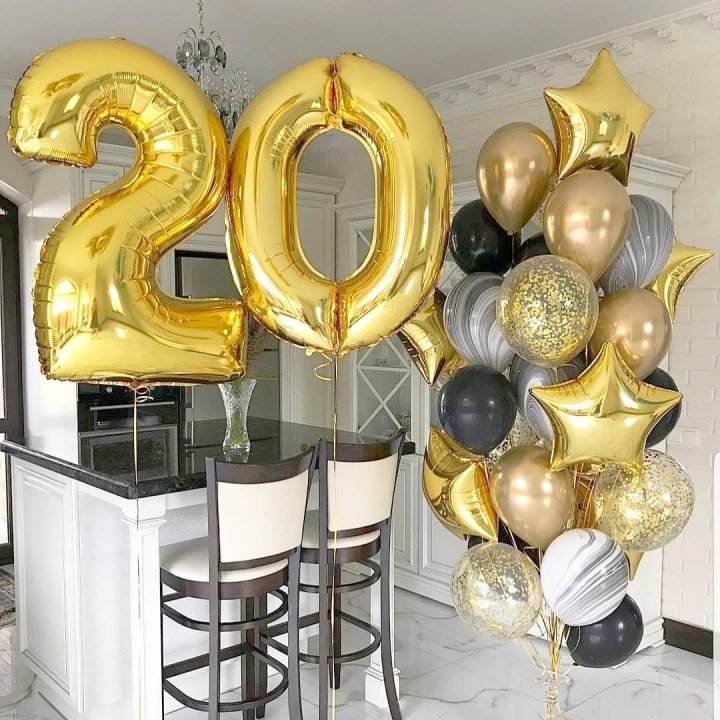 Фольгированный шар Золотая Цифра в Подольске