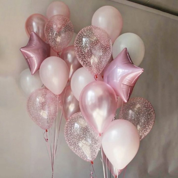 Фонтаны шаров "Розовый" в Подольске