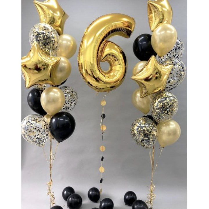 Цифра с фонтанами шаров  в Подольске