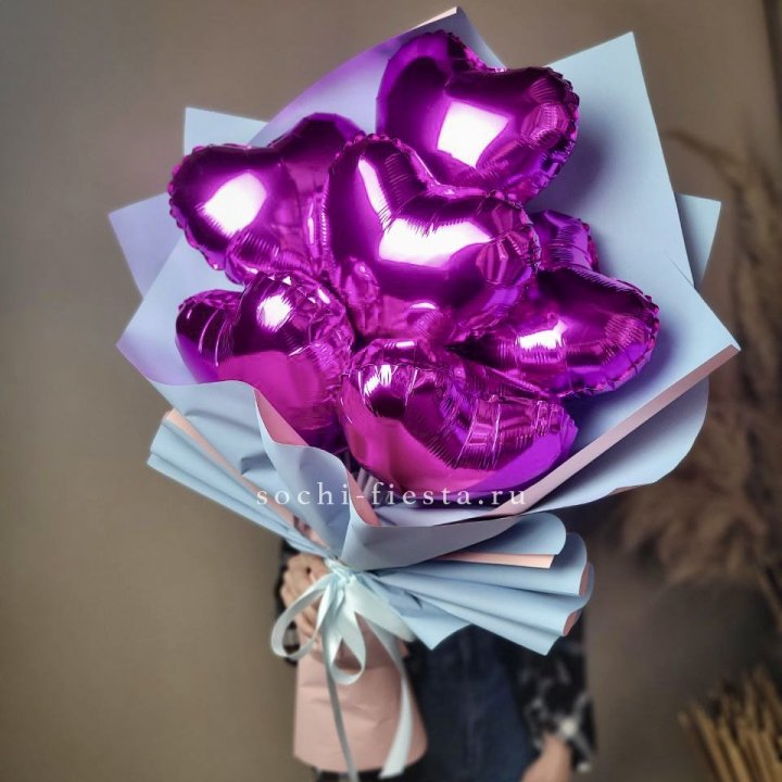 Букет из шаров сердец  в Подольске
