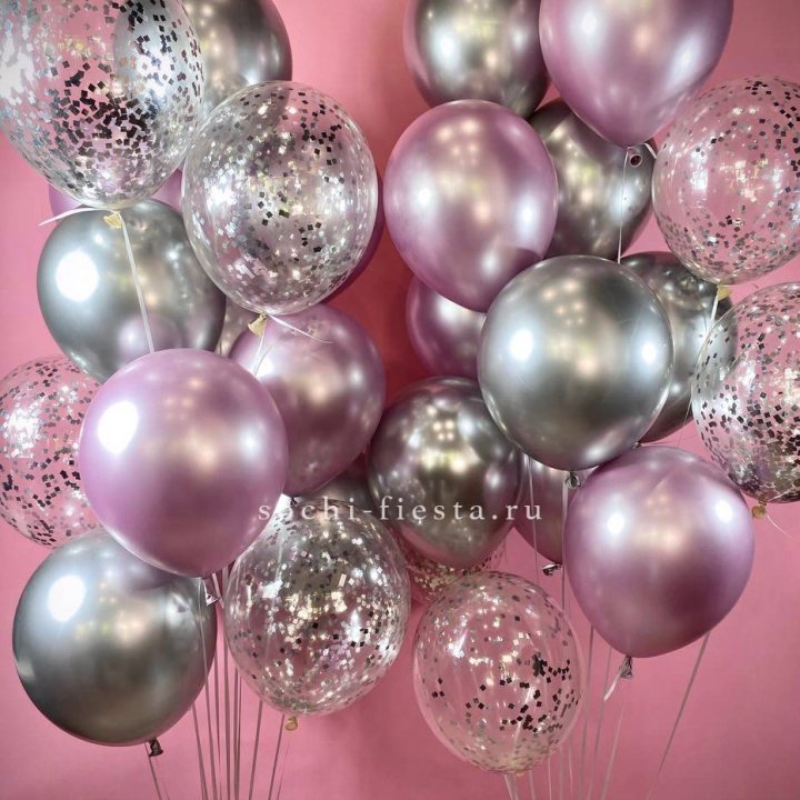 Фонтан шаров "Сильвер пинк" в Подольске