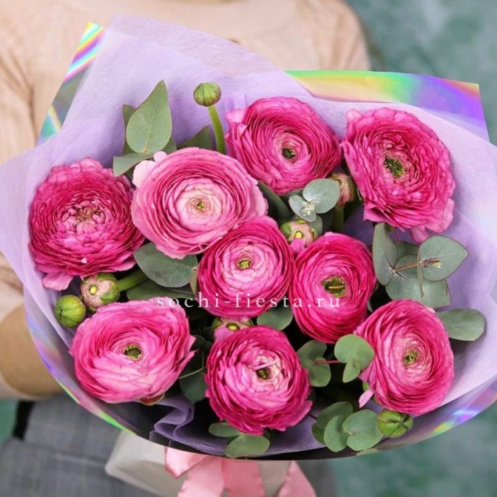 Ранункулюсы с эвкалиптом №2 в Подольске