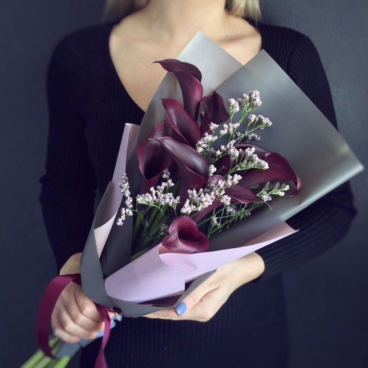 Букет фиолетовых калл в Подольске