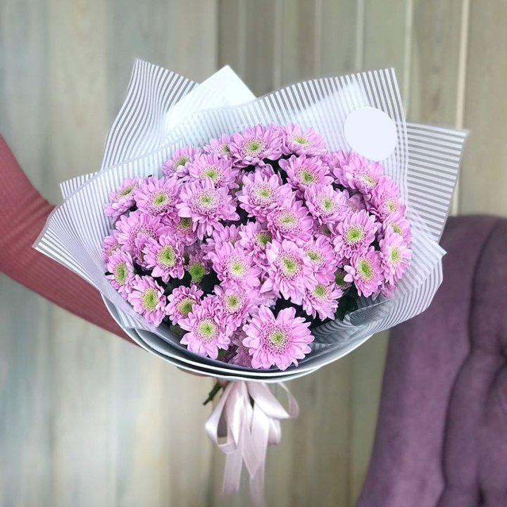 Букет розовых хризантем в Подольске