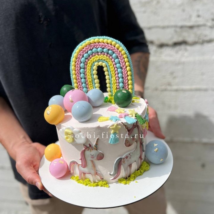 Торт "Радуга с единорогом" в Подольске