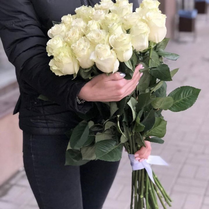 Голландские розы белые в Подольске