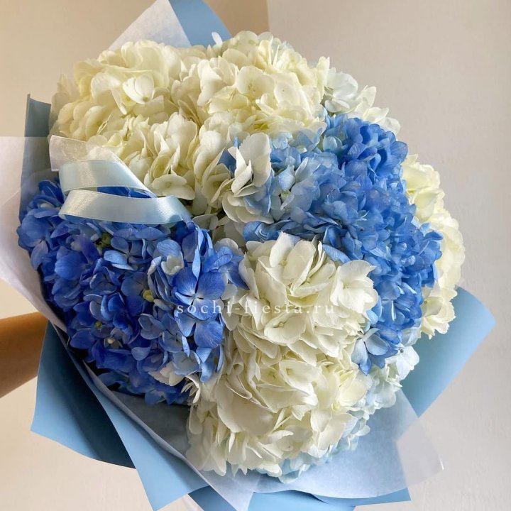 Букет гортензий "Голубая лаза" в Подольске