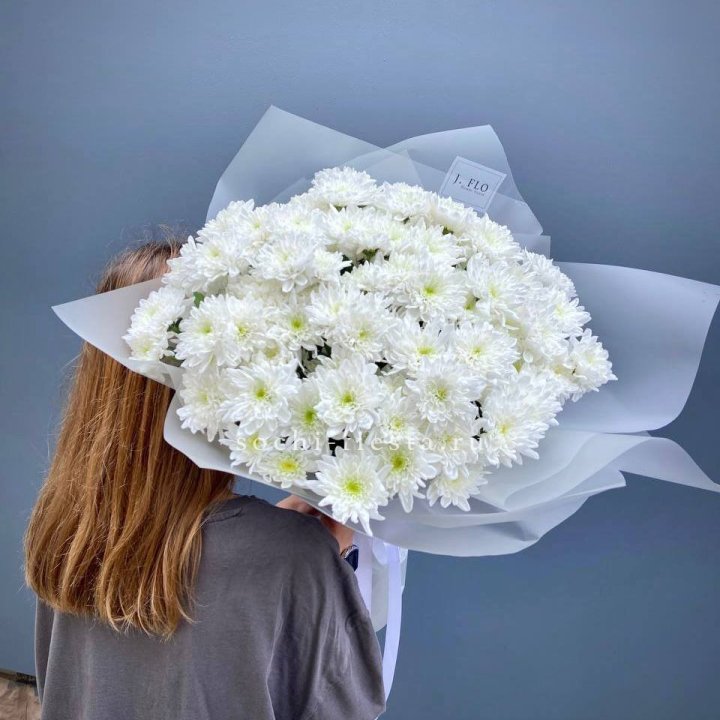 Букет хризантем "Белая снежинка" в Подольске