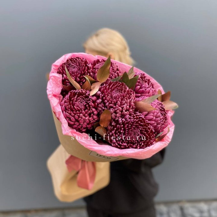 7 Хризантем Бигуди в золоте в Подольске