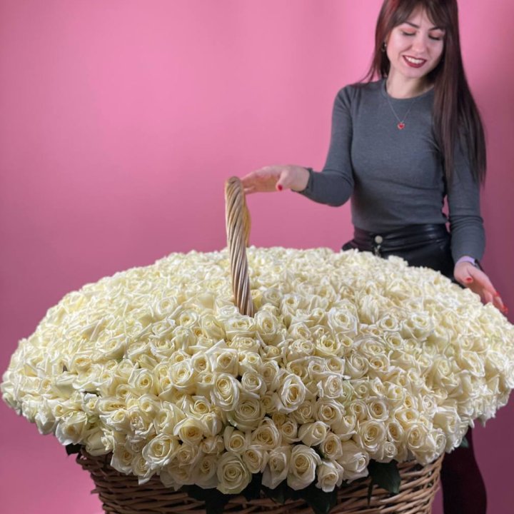 1001 белая роза в Подольске