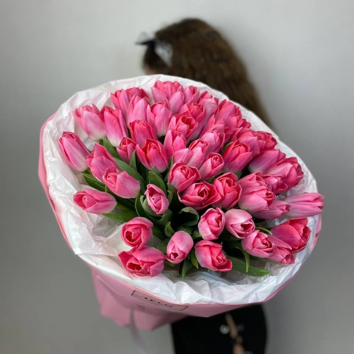 51 розовый тюльпан "Рози" в Подольске