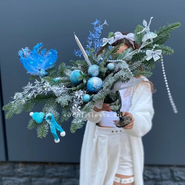 Композиция в бокале голубая в Подольске