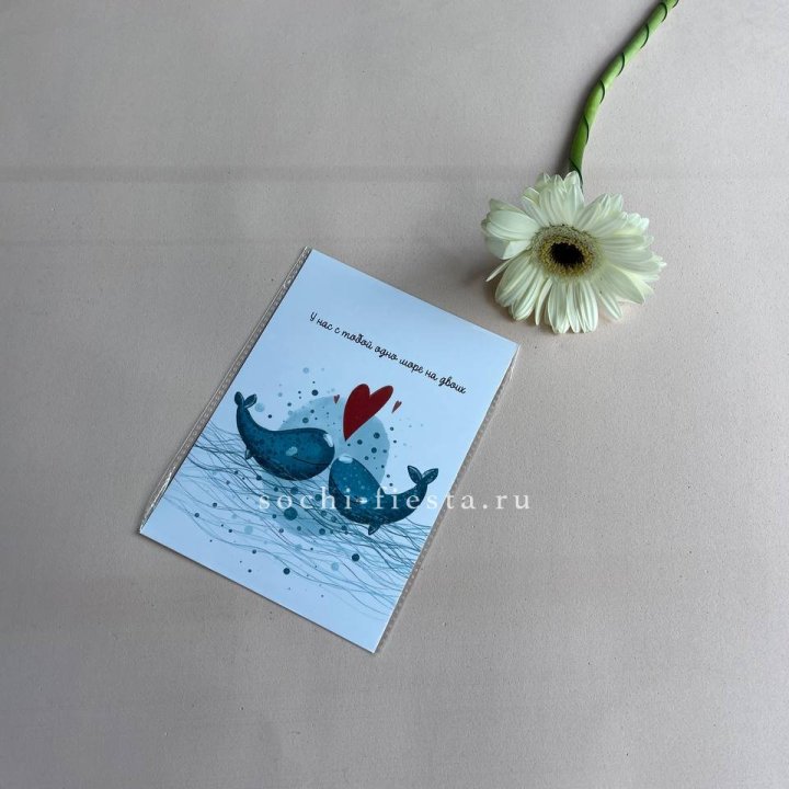 Открытка к букету "У нас с тобой одно море на двоих" в Подольске