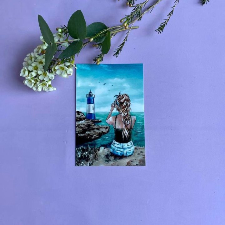 Открытка к букету "Океан" в Подольске