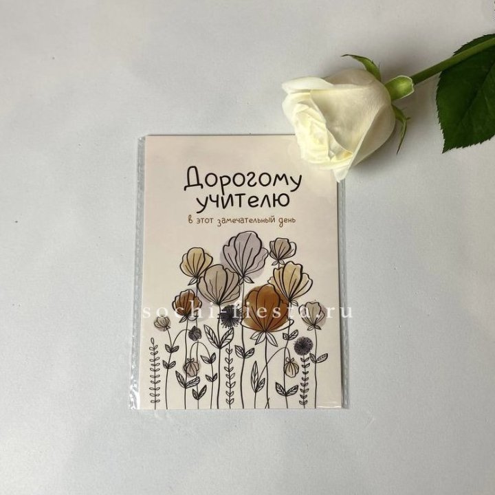 Открытка к букету "Дорогому учителю" в Подольске