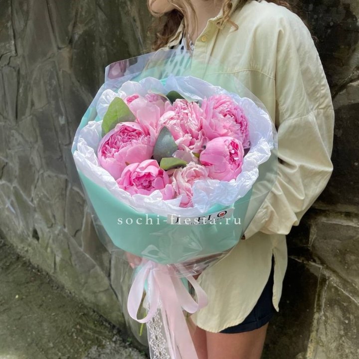 7 зефирных пионов в фоамиране в Подольске