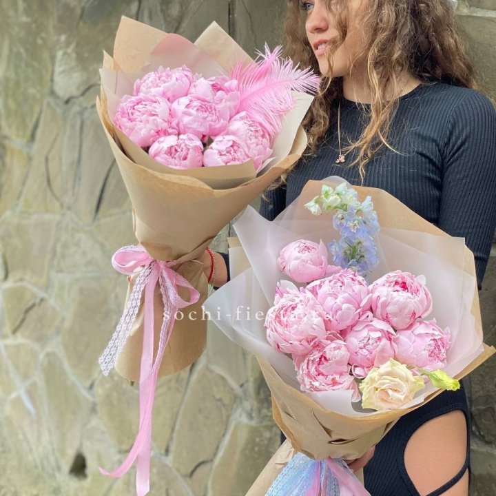 7 зефирных пионов  в Подольске