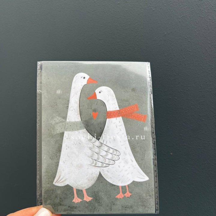 Открытка к букету "Гуси” в Подольске