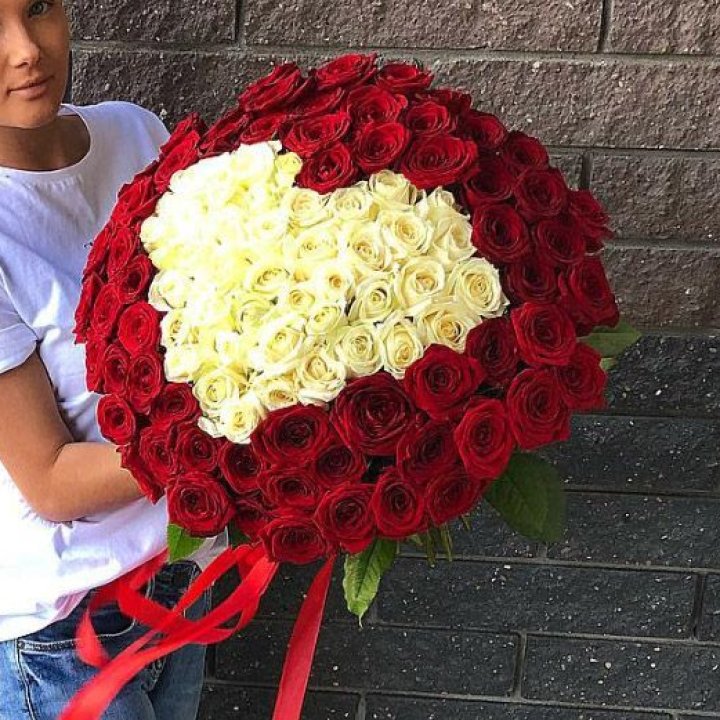 101 роза "Сердце" в Подольске