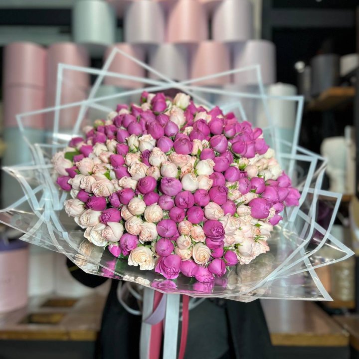 101 кустовая пионовидная роза в Подольске