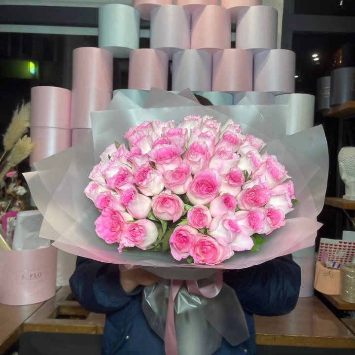  51 розовых роз в Подольске