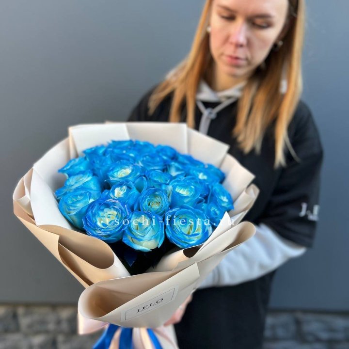 Букет синих роз блю логан в Подольске