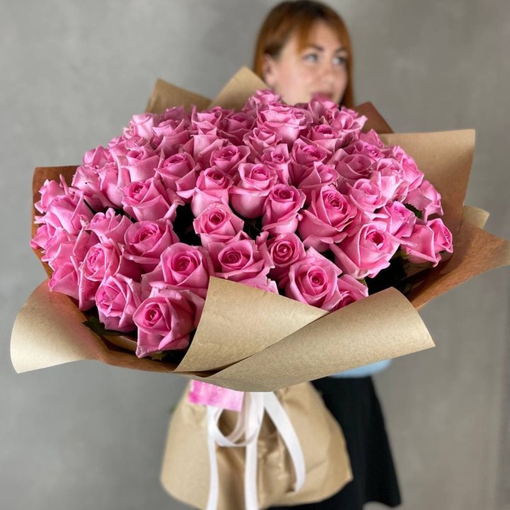 101 розовая роза в Подольске