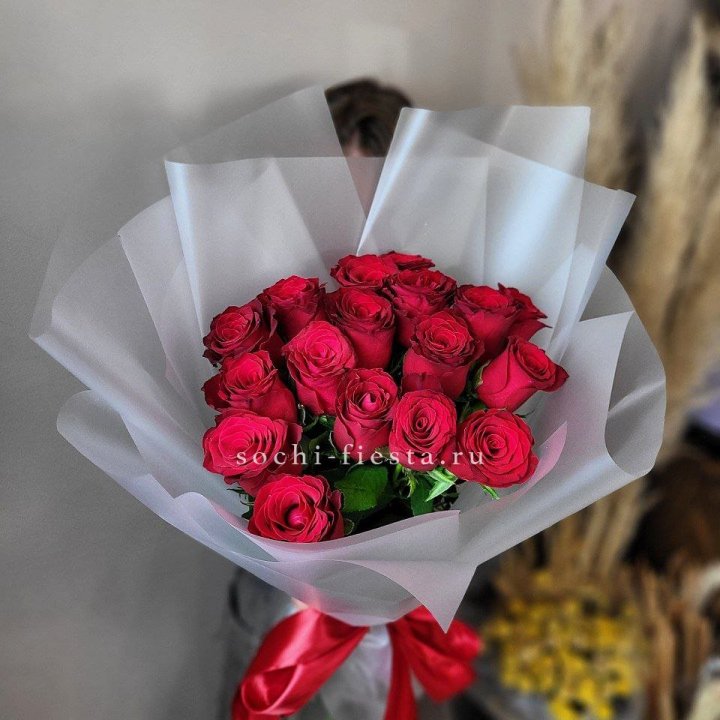 17 красных роз "Нет времени ждать" в Подольске
