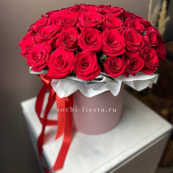 Красные розы 51шт  в коробке в Подольске