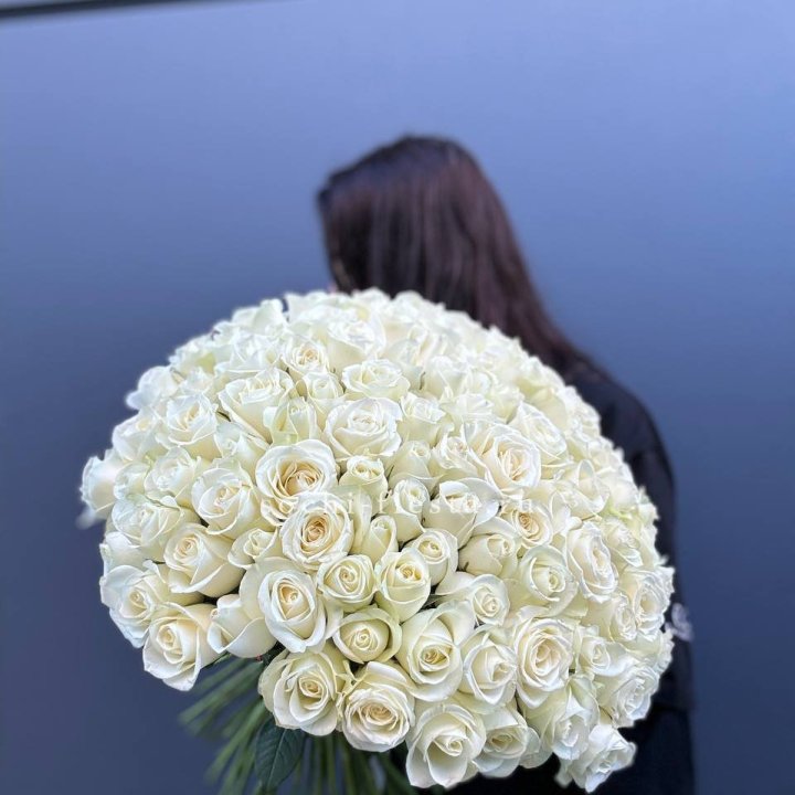 Охапка из 101 белой розы  в Подольске
