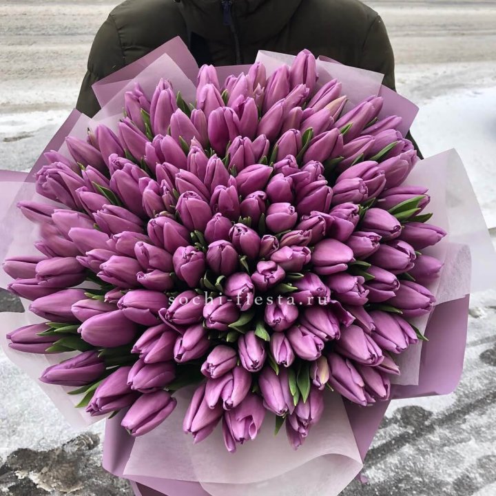 101 сиреневый тюльпан в Подольске