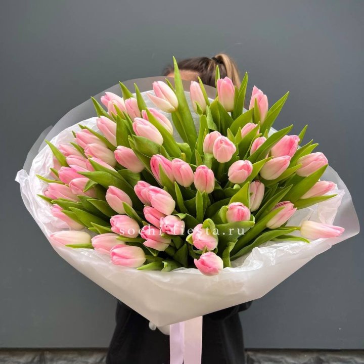 Букет тюльпанов нежно-розовых в Подольске