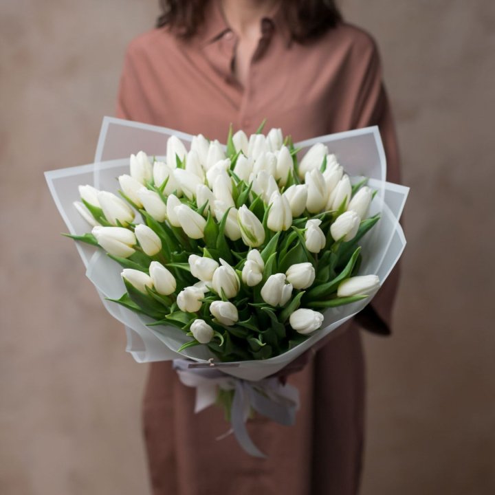 51 белый тюльпан в Подольске