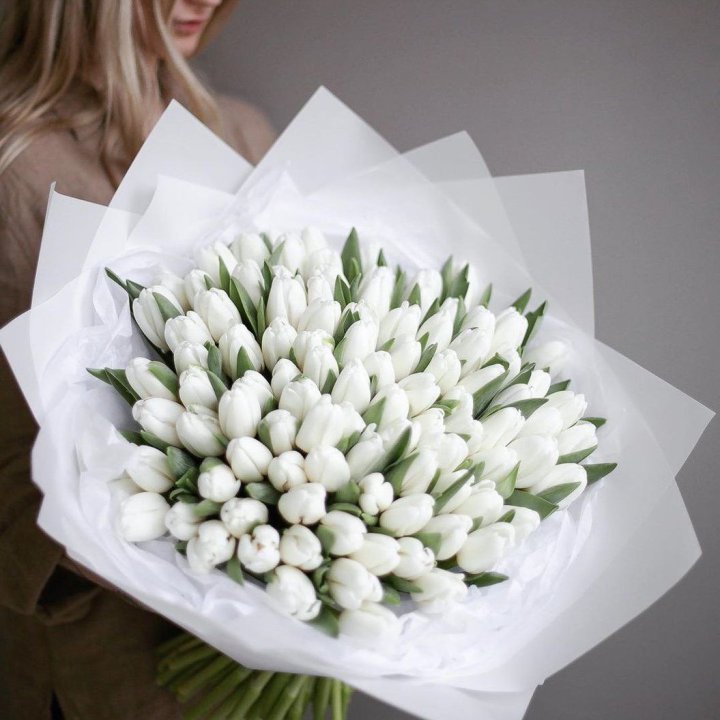 101 белый тюльпан в Подольске
